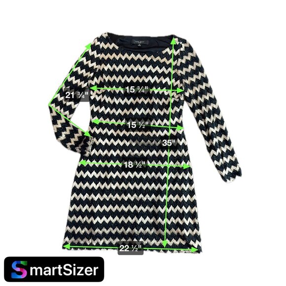 Nine West Dress Womens 10 Lace Overlay Sheer Zigzag‎ Chevron Metallic Party GNO - Picture 2 of 8